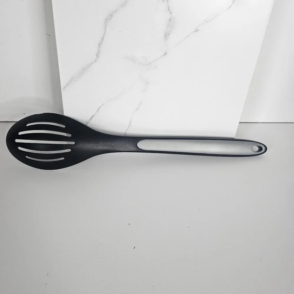 Calphalon Slotted Spoon Black Gray Kitchen Utensil Cooking Serving Nylon 13 inch